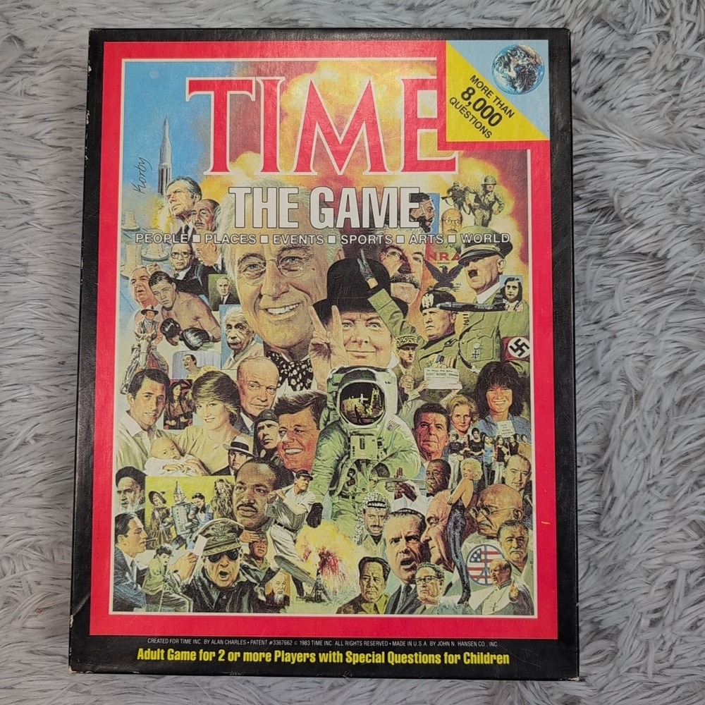Vintage 1983 TIME The Game Board‎ Bookshelf Collectible Trivia Complete